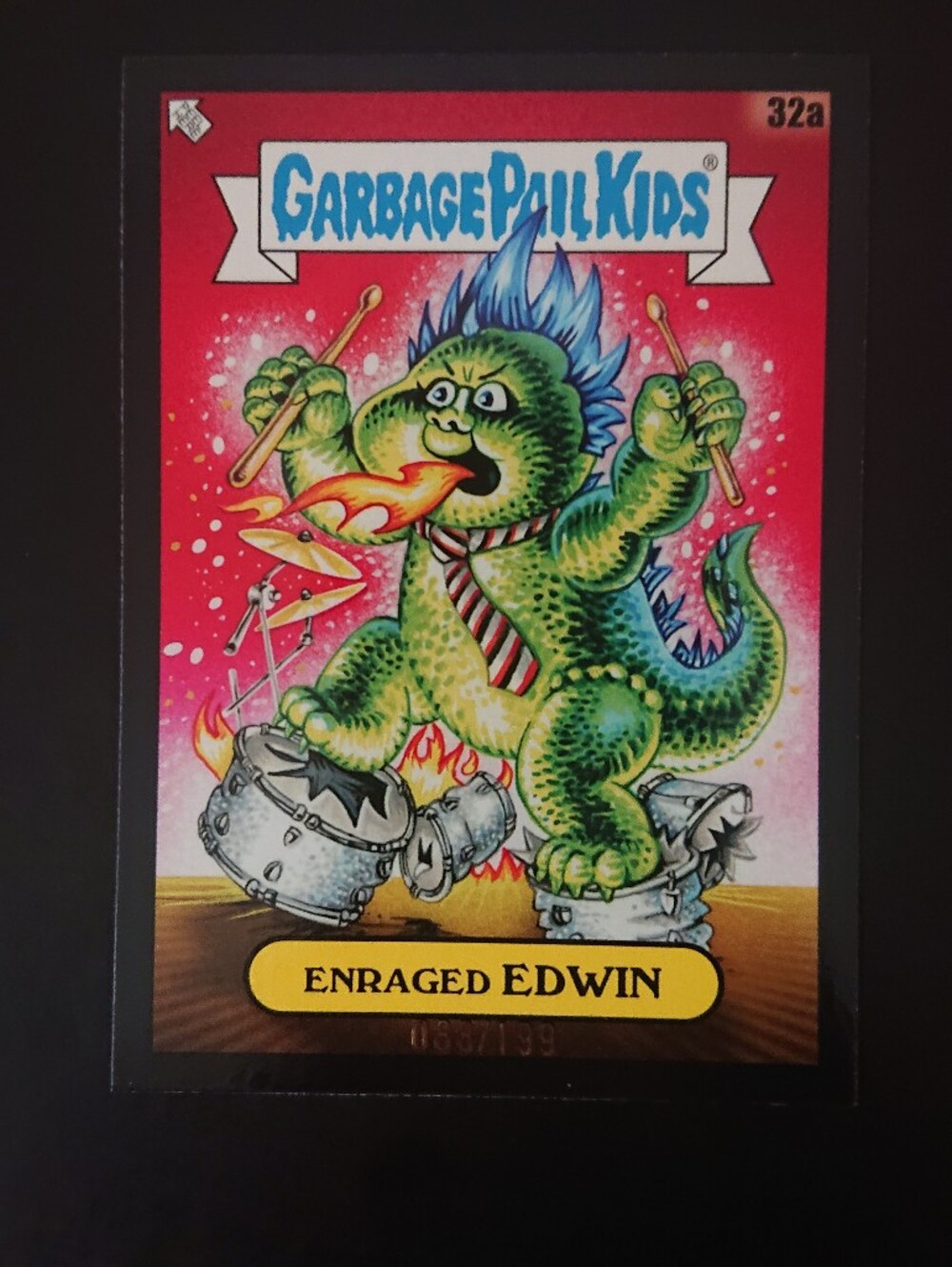 2025 Topps Garbage Pail GPK Green Day - Enraged Edwin (32a) Black /199